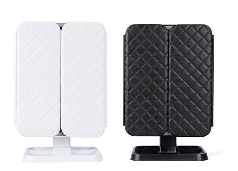 Espejo de Maquillaje LED Plegable con 3 Tonos de Luz