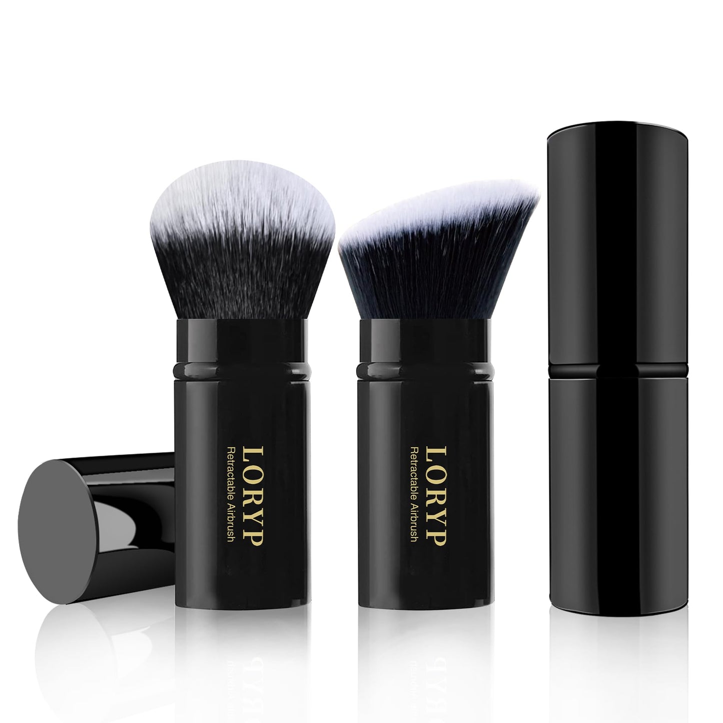 Set de Brochas Kabuki Retráctiles para Maquillaje – 2 Piezas